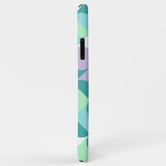 Coques Case-Mate iPhone Motif d'art rétro Turquoise personnalisé (Dos/Droite)