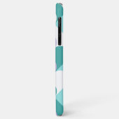 Coques Case-Mate iPhone Motif d'art rétro Turquoise personnalisé (Dos/Gauche)