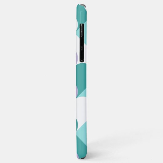 Coques Case-Mate iPhone Motif d'art rétro Turquoise personnalisé (Dos/Gauche)