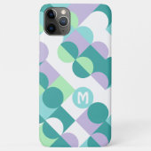 Coques Case-Mate iPhone Motif d'art rétro Turquoise personnalisé (Dos)