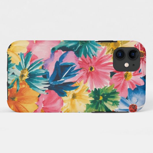 Coques Case-Mate iPhone Motif d'art rose bleu vert jaune orange (Dos (Horizontal))