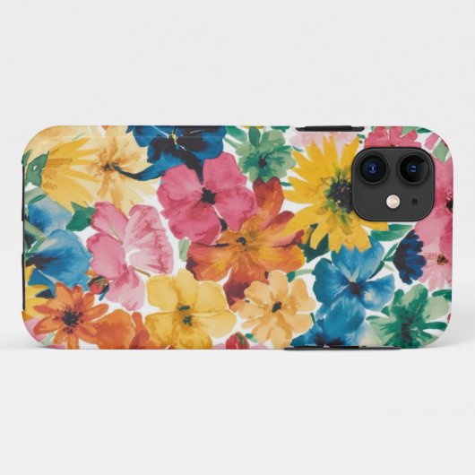 Coques Case-Mate iPhone Motif d'art rose bleu vert jaune orange (Dos (Horizontal))