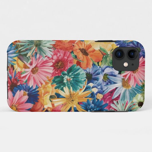 Coques Case-Mate iPhone Motif d'art rose bleu vert jaune orange (Dos (Horizontal))