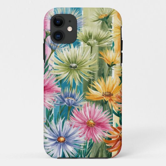 Coques Case-Mate iPhone Motif d'art rose bleu vert jaune orange (Dos)