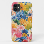 Coques Case-Mate iPhone Motif d'art rose bleu vert jaune orange (Dos)