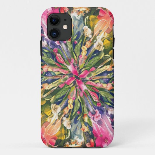 Coques Case-Mate iPhone Motif d'art rose bleu vert jaune orange (Dos)