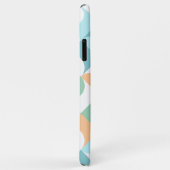 Coques Case-Mate iPhone Motif d'art Turquoise bleu bleu rétro (Dos/Droite)