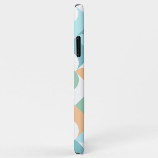 Coques Case-Mate iPhone Motif d'art Turquoise bleu bleu rétro (Dos/Droite)