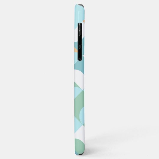 Coques Case-Mate iPhone Motif d'art Turquoise bleu bleu rétro (Dos/Gauche)