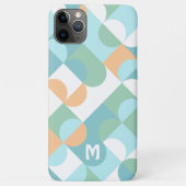Coques Case-Mate iPhone Motif d'art Turquoise bleu bleu rétro (Dos)