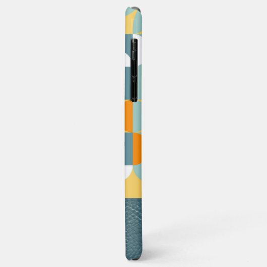 Coques Case-Mate iPhone Motif d'art Turquoise personnalisé Green Orange Re (Dos/Gauche)