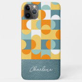 Coques Case-Mate iPhone Motif d'art Turquoise personnalisé Green Orange Re (Dos)