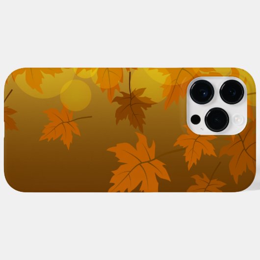 Coques Case-Mate iPhone Motif d'automne avec feuilles d'érable en chute et (Verso (horizontal))