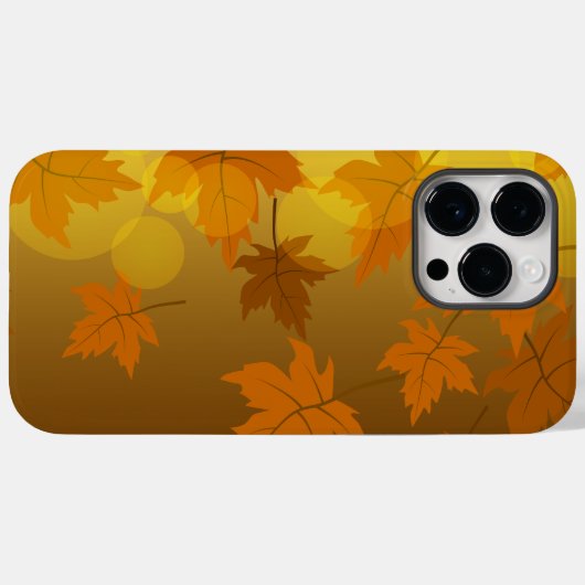 Coques Case-Mate iPhone Motif d'automne avec feuilles d'érable en chute et (Verso (horizontal))