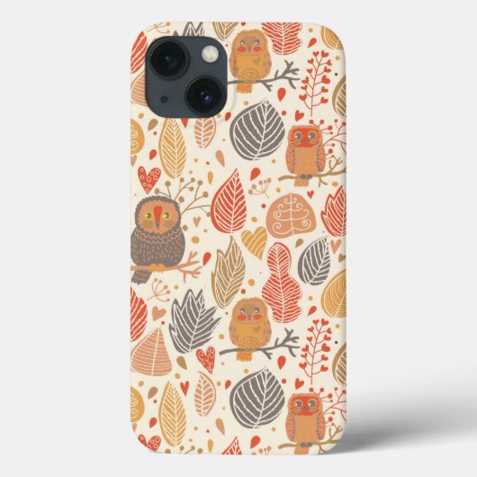 Coques Case-Mate iPhone Motif d'automne. Chouettes dans la forêt (Verso)