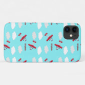 Coques Case-Mate iPhone Motif d'avion sur fond bleu (Dos (Horizontal))