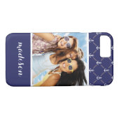 Coques Case-Mate iPhone motif de Ancre de photos et de noms personnalisé (Dos (Horizontal))
