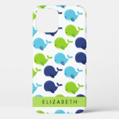 Coques Case-Mate iPhone Motif De Baleines, Beaux Baleines, Votre Nom (Verso)