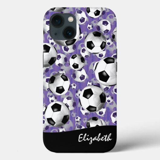 Coques Case-Mate iPhone Motif de balle de football féminin (Verso)