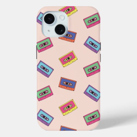 Coques Case-Mate iPhone Motif de bande audio Retro Neon (Verso)