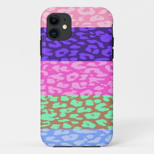 Coques Case-Mate iPhone Motif de bande de peau Empreinte de léopard multi (Dos)