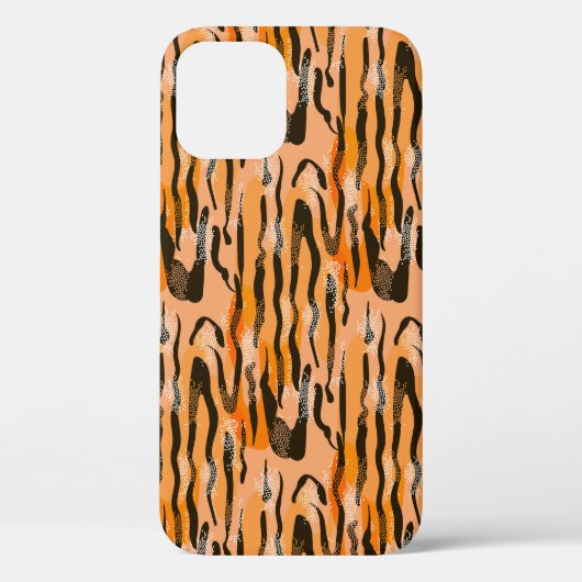 Coques Case-Mate iPhone Motif de bande de tigre de pêche (Verso)