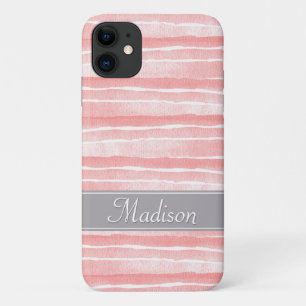 Case-Mate iPhone Case Motif de bandes d'aquarelle rose pâle