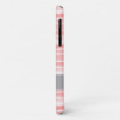 Coques Case-Mate iPhone Motif de bandes d'aquarelle rose pâle (Dos/Gauche)