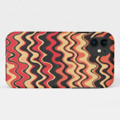 Coques Case-Mate iPhone Motif de bandes ondulées de mer rétro (noir, rouge (Dos (Horizontal))