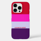 Coques Case-Mate iPhone Motif de bandes rouge, rose et violet (Verso)