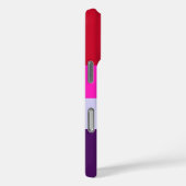 Coques Case-Mate iPhone Motif de bandes rouge, rose et violet (Verso / Droite)