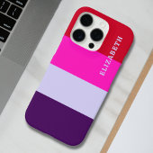 Coques Case-Mate iPhone Motif de bandes rouge, rose et violet