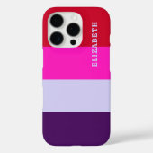 Coques Case-Mate iPhone Motif de bandes rouge, rose et violet (Verso)