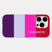 Coques Case-Mate iPhone Motif de bandes rouge, rose et violet (Verso (horizontal))