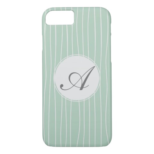 Coques Case-Mate iPhone Motif de bandes Turquoises Monogrammes (Dos)