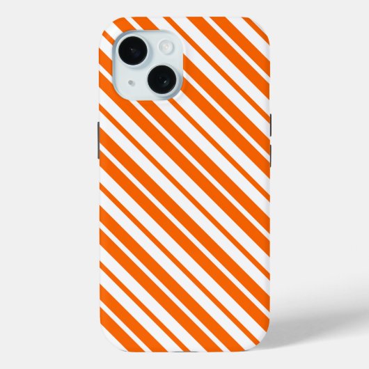 Coques Case-Mate iPhone Motif de bandes verticales blanches orange (Verso)