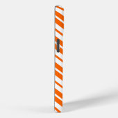 Coques Case-Mate iPhone Motif de bandes verticales blanches orange (Verso / Droite)