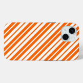 Coques Case-Mate iPhone Motif de bandes verticales blanches orange (Verso (horizontal))