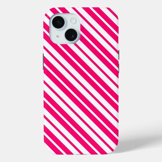 Coques Case-Mate iPhone Motif de bandes verticales rose blanc (Verso)