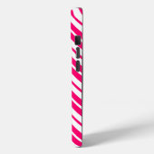 Coques Case-Mate iPhone Motif de bandes verticales rose blanc (Verso / Gauche)