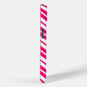 Coques Case-Mate iPhone Motif de bandes verticales rose blanc (Verso / Droite)