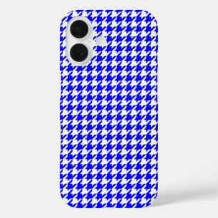 Coques iPhone 16 Motif de base géométrique bleu et blanc