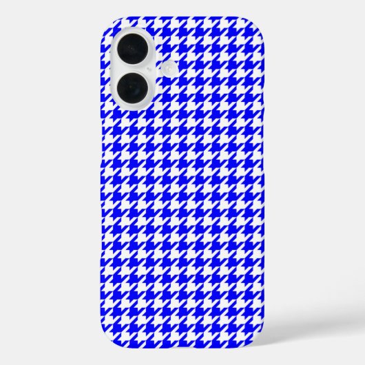 Coques Case-Mate iPhone Motif de base géométrique bleu et blanc (Verso)