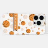 Coques Case-Mate iPhone Motif de basket-ball personnalisé (Verso (horizontal))