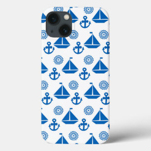 Etui iPhone 13 Motif de bateau à voile de bande dessinée