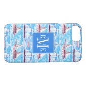 Coques Case-Mate iPhone Motif de bateaux de navigation d'aquarelle (Dos (Horizontal))