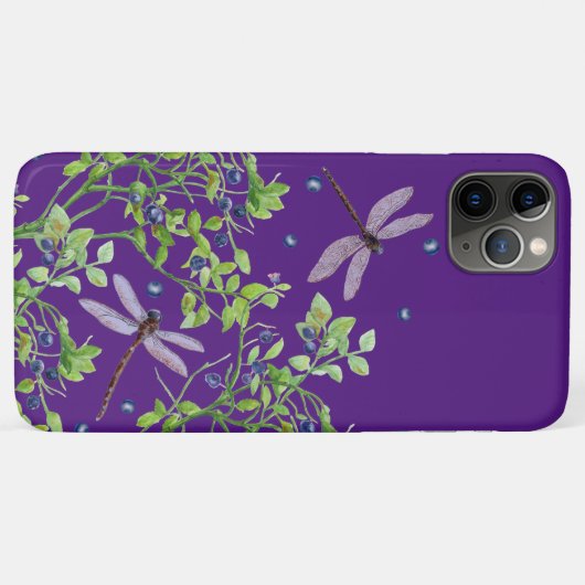 Coques Case-Mate iPhone Motif de bleuets avec libellules (Dos (Horizontal))