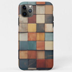 Case-Mate iPhone Case Motif de blocs de bois colorés rustiques