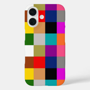 Coques iPhone 16 Motif de blocs de couleur audacieux et colorés