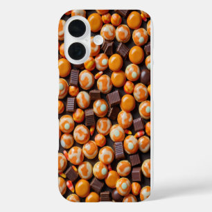 Coques iPhone 16 Motif de bonbons à coller ou à traiter